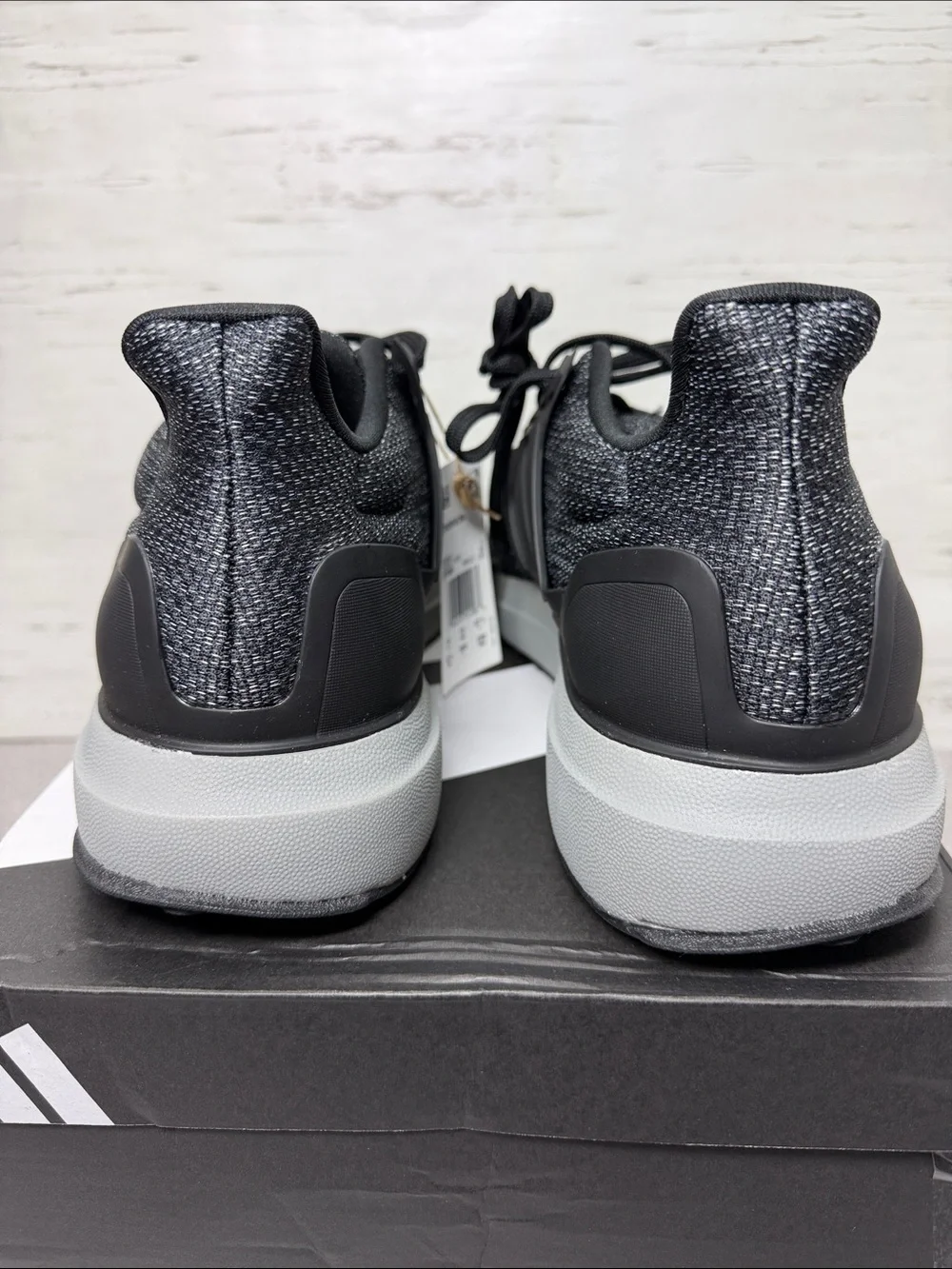 adidas Black and Gray Knit Lace-Up Sneakers